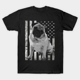 American Flag Pug Swagger, Urban Canine Couture Tee Triumphs T-Shirt